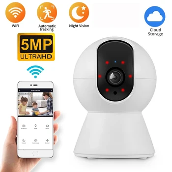 5MP Smart Mini WiFi IP Camera Indoor Wireless Home Security AI Human Detect CCTV Surveillance Camera Baby Monitor 1
