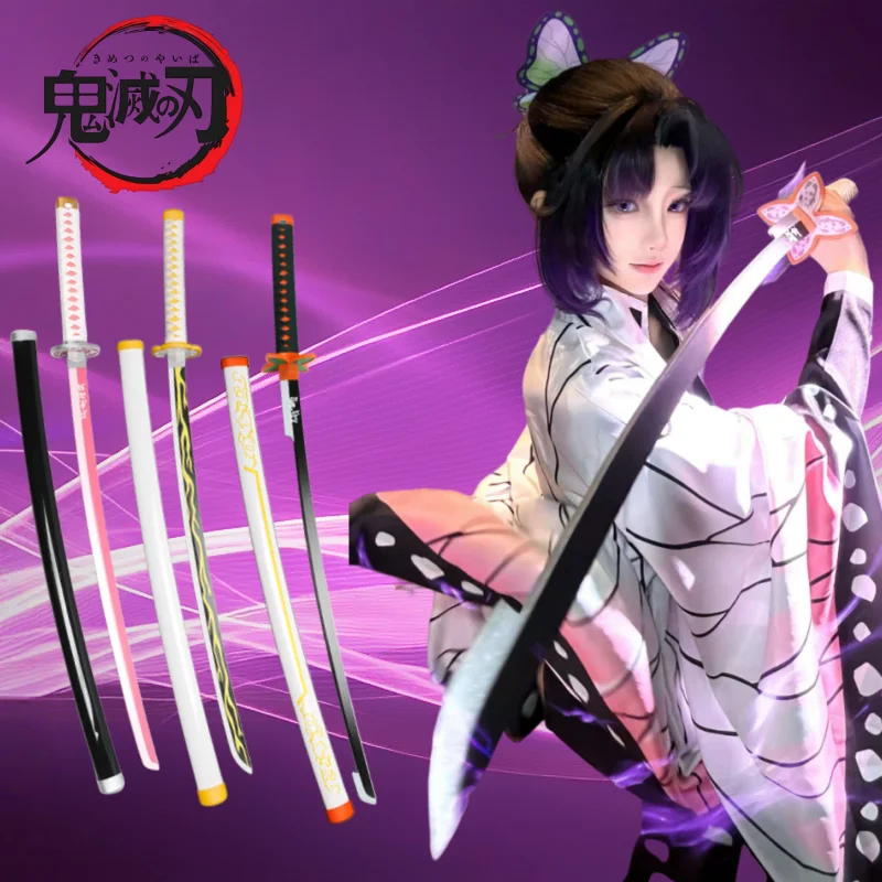 104cm Japanese Katana Samurai Sword Accessory Demon Slayer Katana Tanjirou Sword Kimetsu No Yaiba Iron Ninja Knife Cosplay Toy