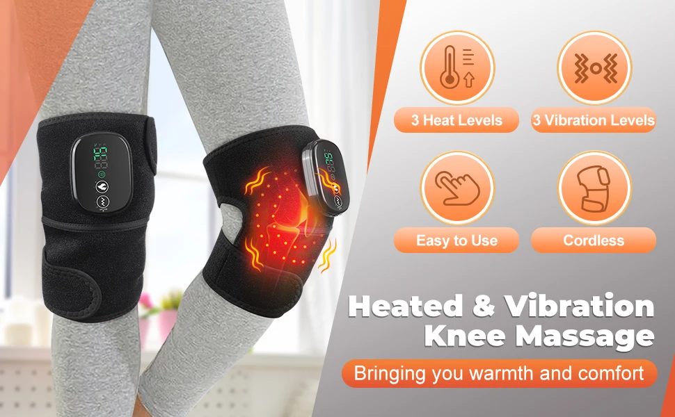 Heating Knee Massage Pad Protection Vibration Red Light Vibrador Joint Pain Relief Instrument Swelling Arthritis Leg Elbow 6