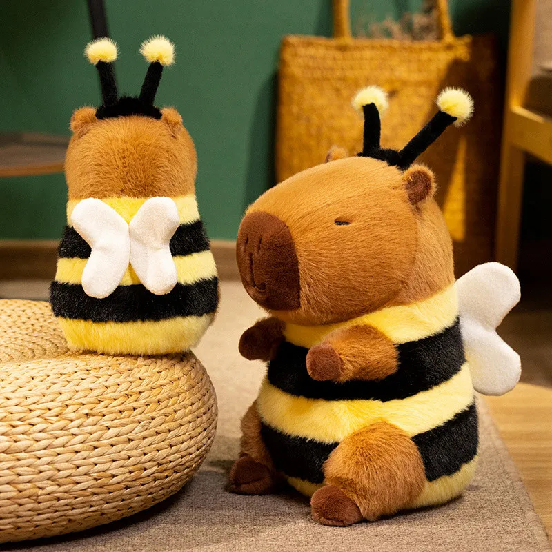 Adorable Bee Capybara Plush Toy - Soft Stuffed Animal for Kids, Perfect Birthday Gift and Room Decor