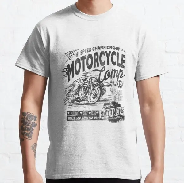New Top Creative Skull Ducati Motorcycle Logo Long Sleeves T Shirt for Man Black 