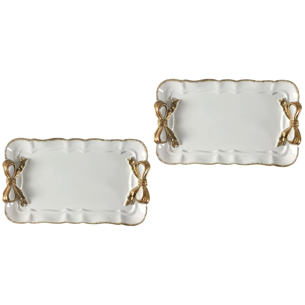 

2 шт. в стиле ретро с бантом, маленькая декоративная тарелка для ювелирных изделий, поднос для десерта, торта, кафе, домашний декор (белый)