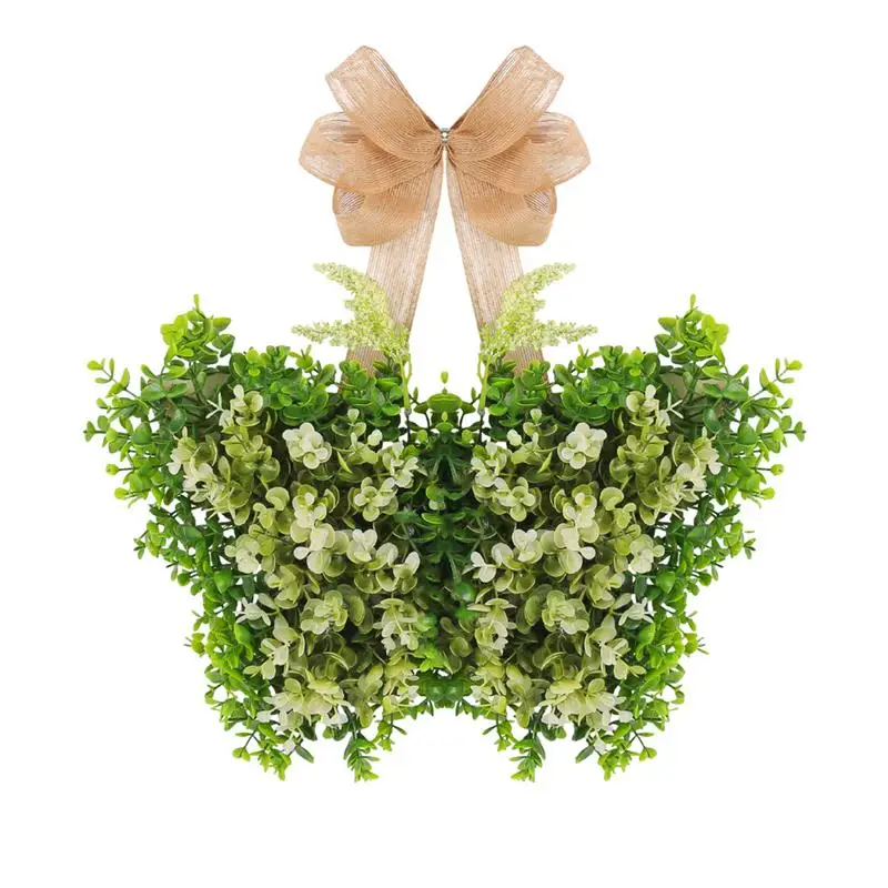 

Spring Door Wreath Front Door Faux Plant Butterfly Spring Decoration Weather-Resistant Home Decor Realistic Garland for