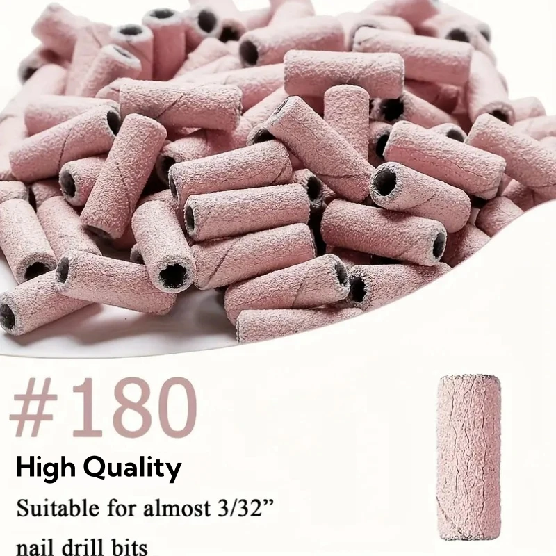 500개 네일 샌딩 밴드 + 1개 네일 맨드렐 180  3.0mm 미니 전동 네일 드릴 비트 폴리쉬 리무버 액세서리 네일 도구