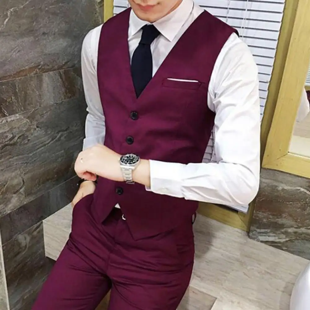 Soft Waistcoat Polyester Vest Suit Close-fitting Slim-fit Fashion