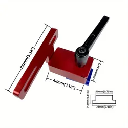 Aluminium Alloy Woodworking T - Track Rail with Adjustable Stop (Miter Track Stop)