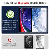 Screen Protector for Samsung Galaxy Tab S7 Plus/ S7 FE /S8 Plus /S9 Plus /S9 FE Plus 12.4 Tempered Glass for S9+ S9 FE+ S8+ S7 + 2
