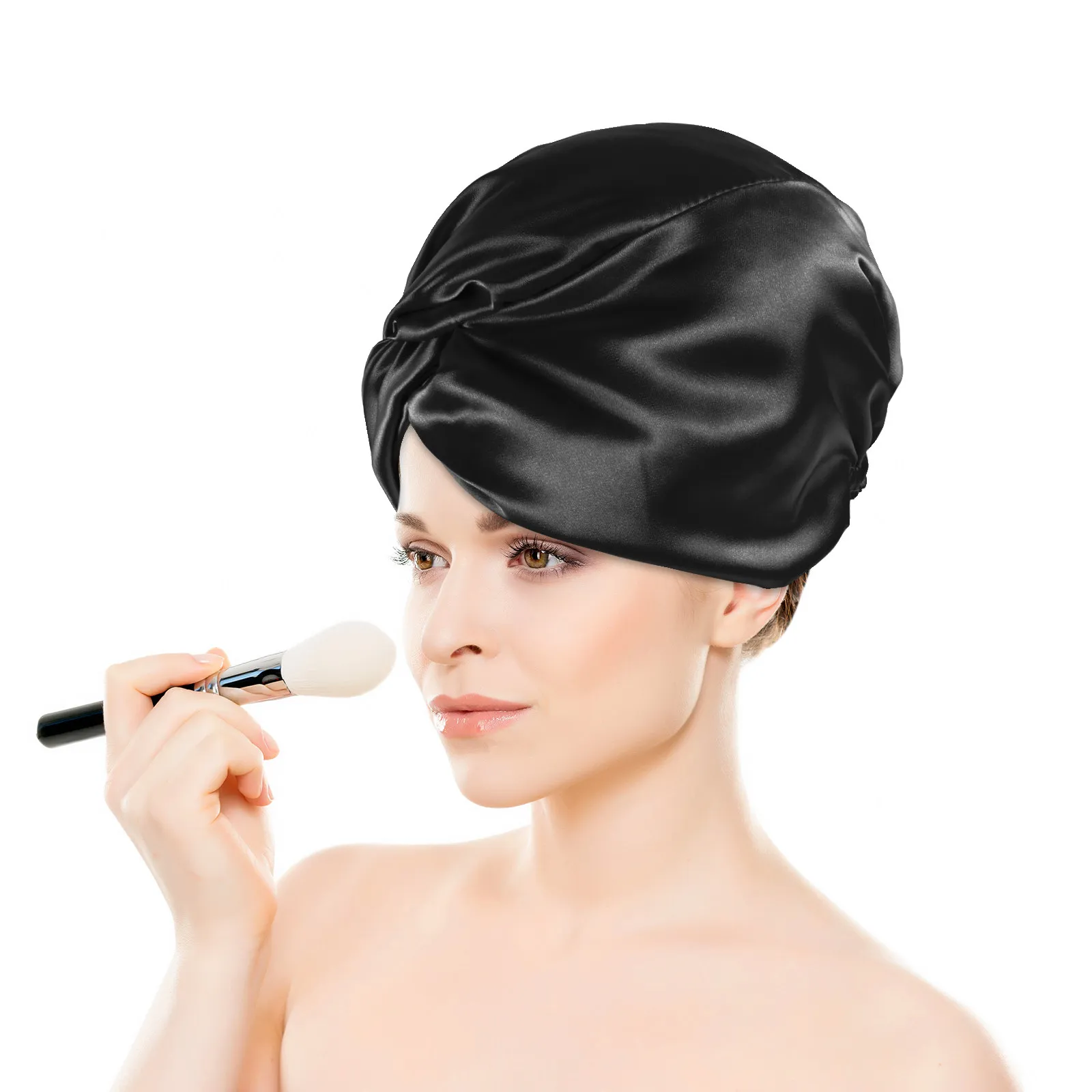 여성용 인조 실크 수면 모자, 장 목욕 모자, 헤어 프로텍터, 곱슬머리, 긴 머리용 나이트 모자, 수면 보닛