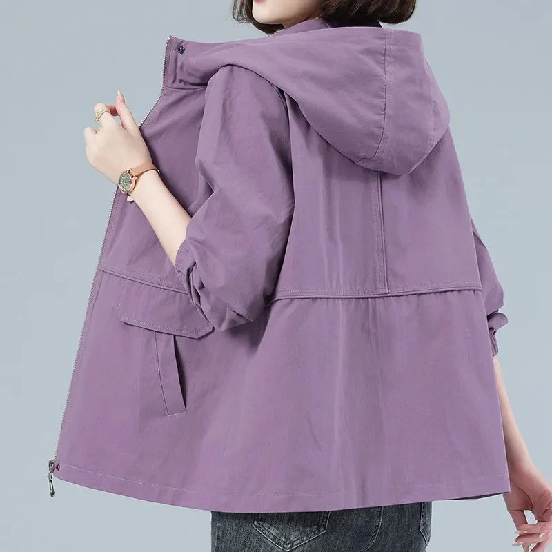 

2023 Spring Autumn Women Jackets Fashion Basic Bomber Jackets Long Sleeve Windbreaker Casual Stand Collar Thin Slim Outerwear