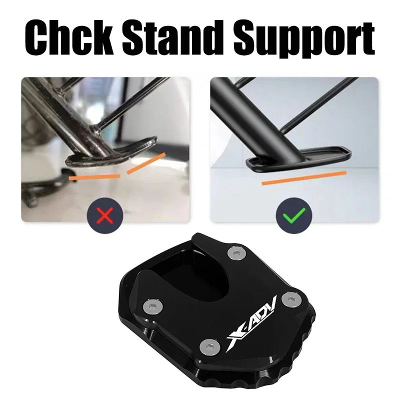 혼다 X ADV X-ADV XADV 750 용 오토바이 액세서리, CNC 킥스탠드, 풋 사이드 스탠드, 익스텐션 패드, 지지대 플레이트, 2021-2023