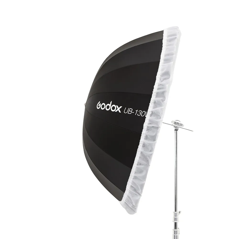 Godox UB-130W 51in 130cm 파라볼 릭 블랙 화이트 반사 우산 스튜디오 라이트 우산 블랙 실버 디퓨저 커버 천