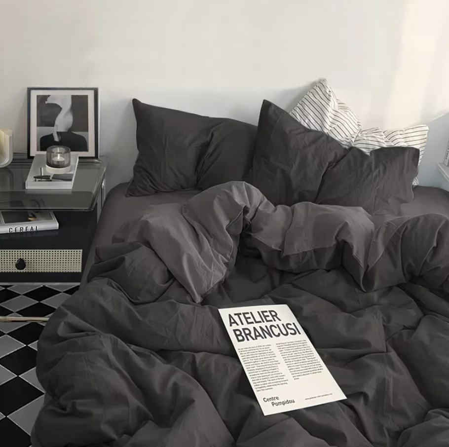 Yanyangtian 2025 Pure and elegant four-piece color combination, cotton skin-friendly fabric, four-season essential bedding serie 4