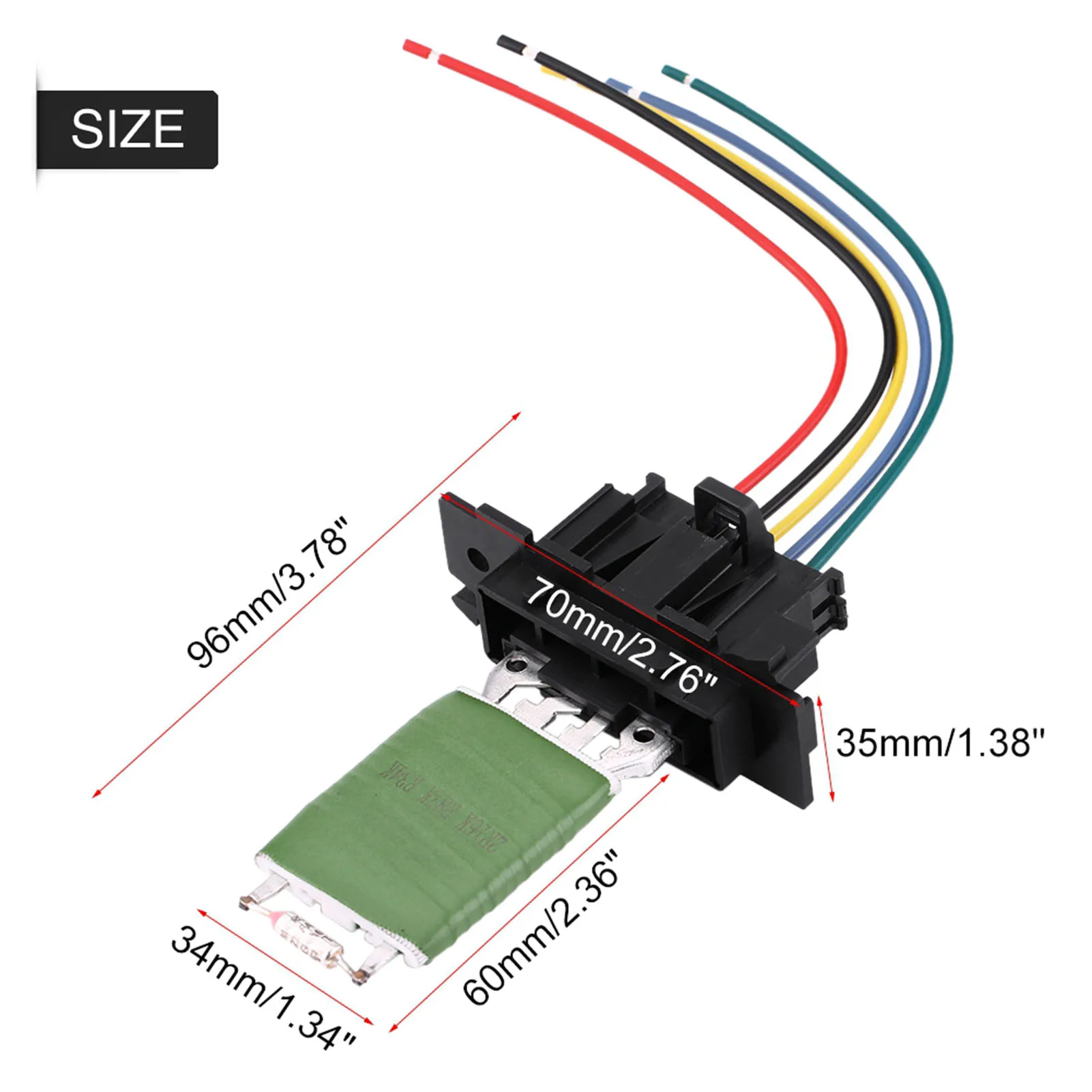 77364061 95508692 Heater Motor Blower Fan Resistor with Wiring Repair Plug Harness for Fiat Grande Punto Qubo Motor Fan Resistor 6