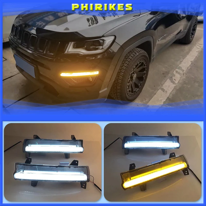 1 Pair For Jeep Compass 2017 2018 2019 LED DRL Daytime Running Light