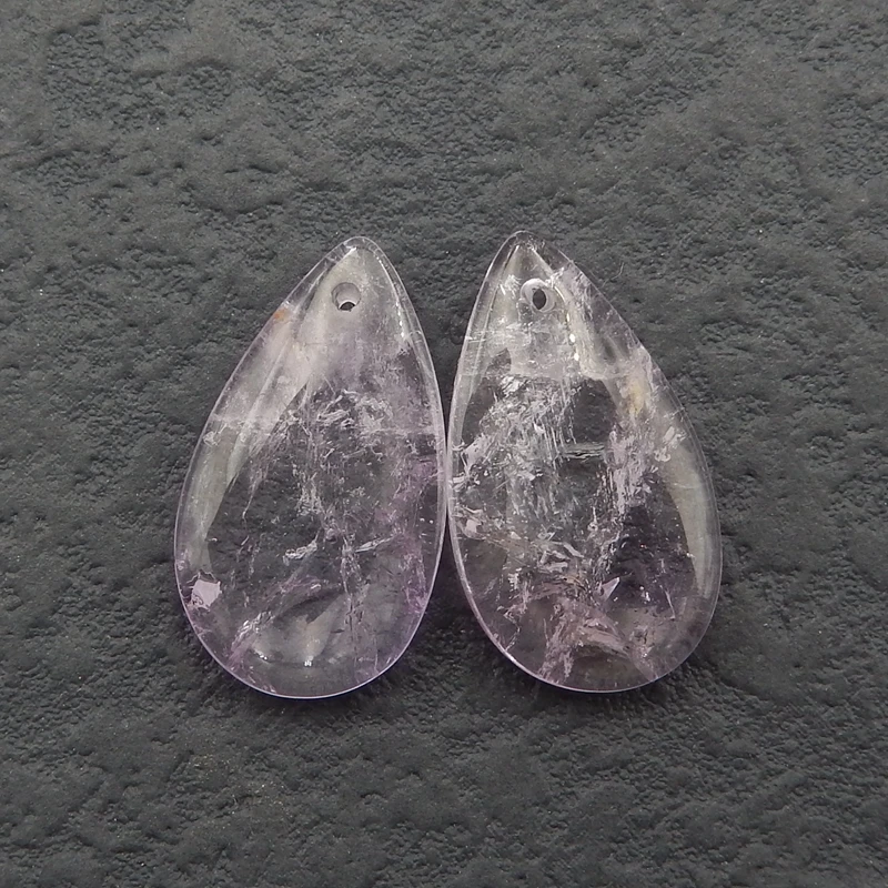 

Natural Amethyst Earrings beads pair For Jewelry Making DIY Charms Bracelets Earring Pendant 24x14x5mm5g