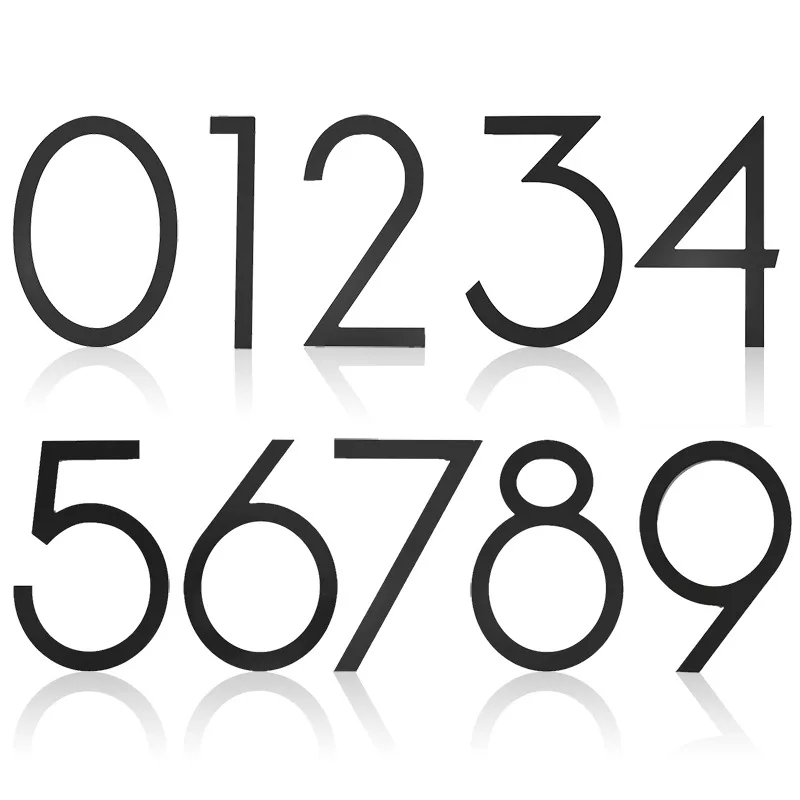 Stainless Steel House Number 12in/30.48cm Double Screw Hole Numbers Address Sign #0-9 Digital Metal Tag