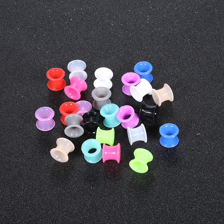 Piercing jewelry ear piercing jewelry body piercing jewelry body jewelry 12Pairs Silicone High Double Flared Ear Gauges Mixed Color Earlet Gauges Expansion 10mm