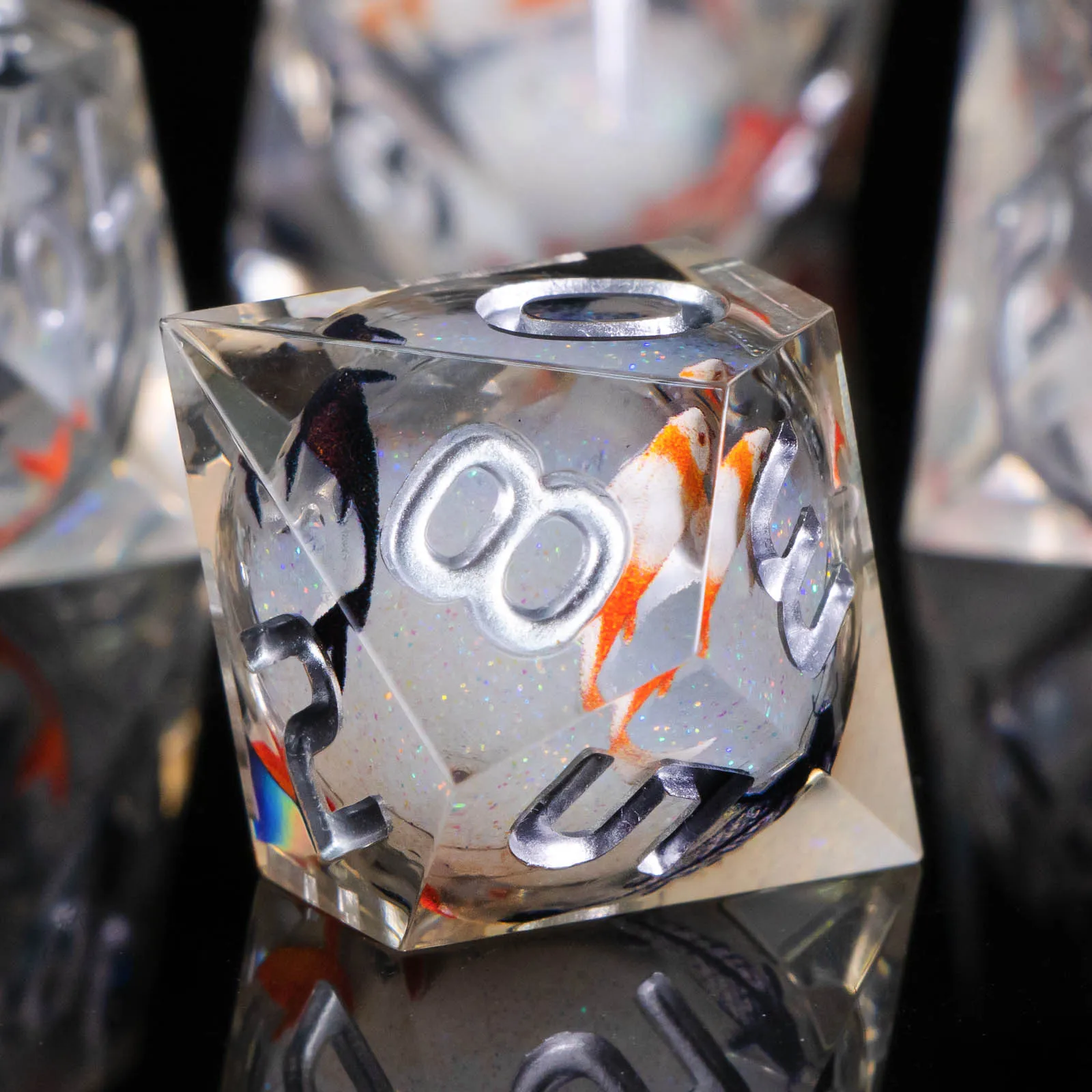 Colorful D and D Resin Liquid Flow Core Dice Role Playing Games DND Dungeon and Dragon Pathfinder Accessory For Polyhedral D&D game dice dice set acrylic dice