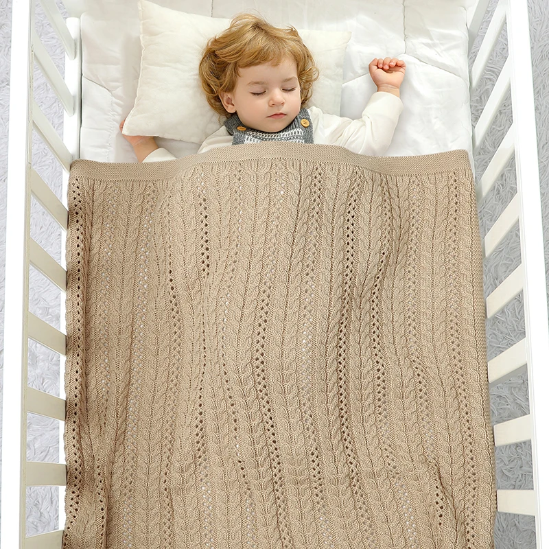 90*70cm Knitted Baby Blankets Newborn Boys Girls Stroller Crib Swaddle Wrap Blanket Toddler Outdoor Throwing Playing Quilts Mats 4