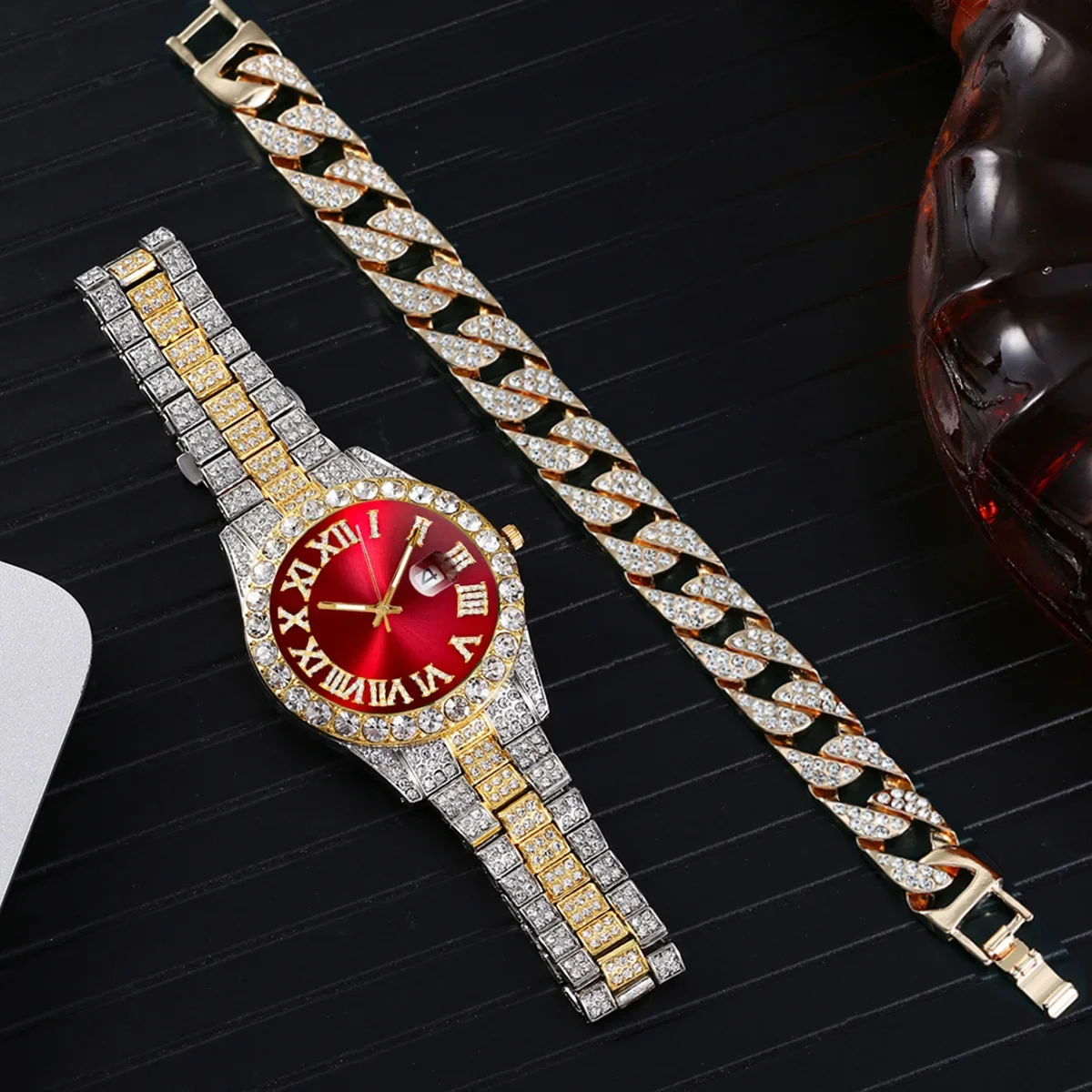 Hip Hop Watch Male Watch Luxury Water Proof Brand Watches Stainless Steel Round Clock Men Quartz Wristwatches Gift Boyfriend 4