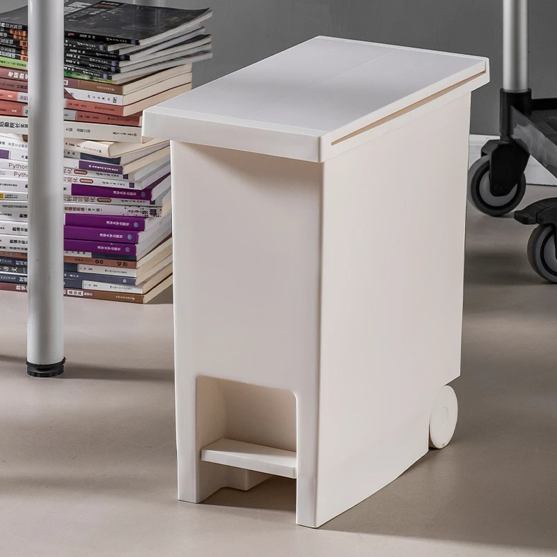 Step-On Slow-Closing Large Capacity Trash Can with Foot Pedal and Lid