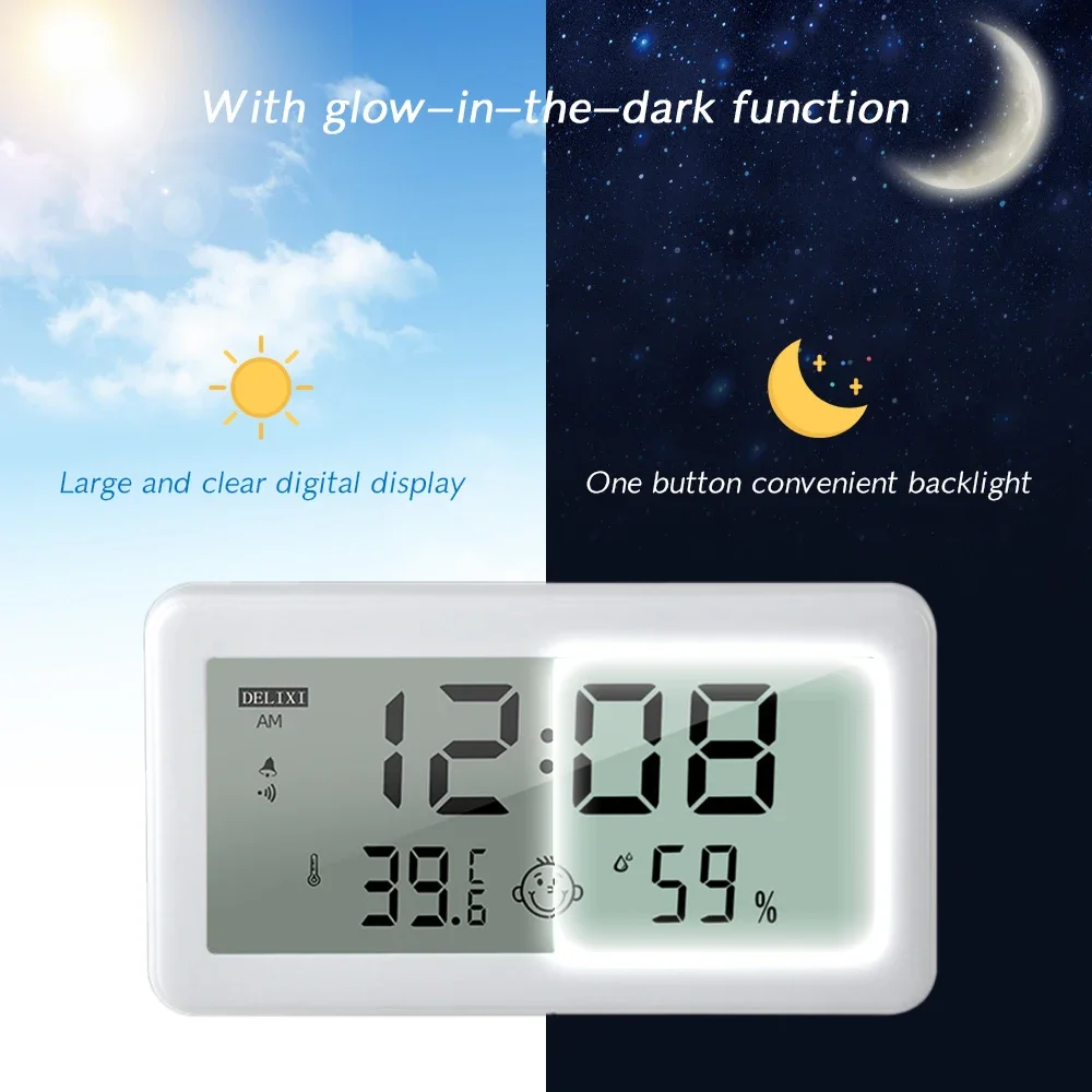 25CM Indoor Outdoor Garden Thermometer Wireless Outside Thermometer  Hygrometer Room Temperature Humidity Meter No Battery Needed - AliExpress