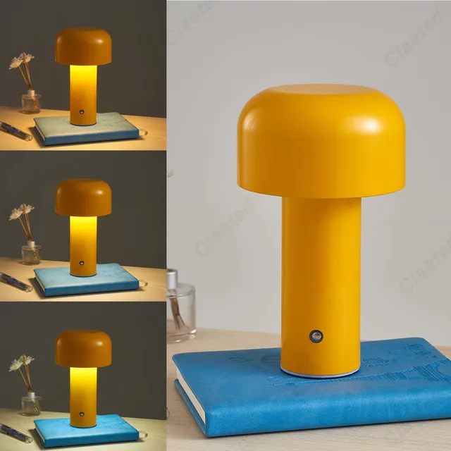 Italian Mushroom Table Lamp Portable Cordless Touch 4