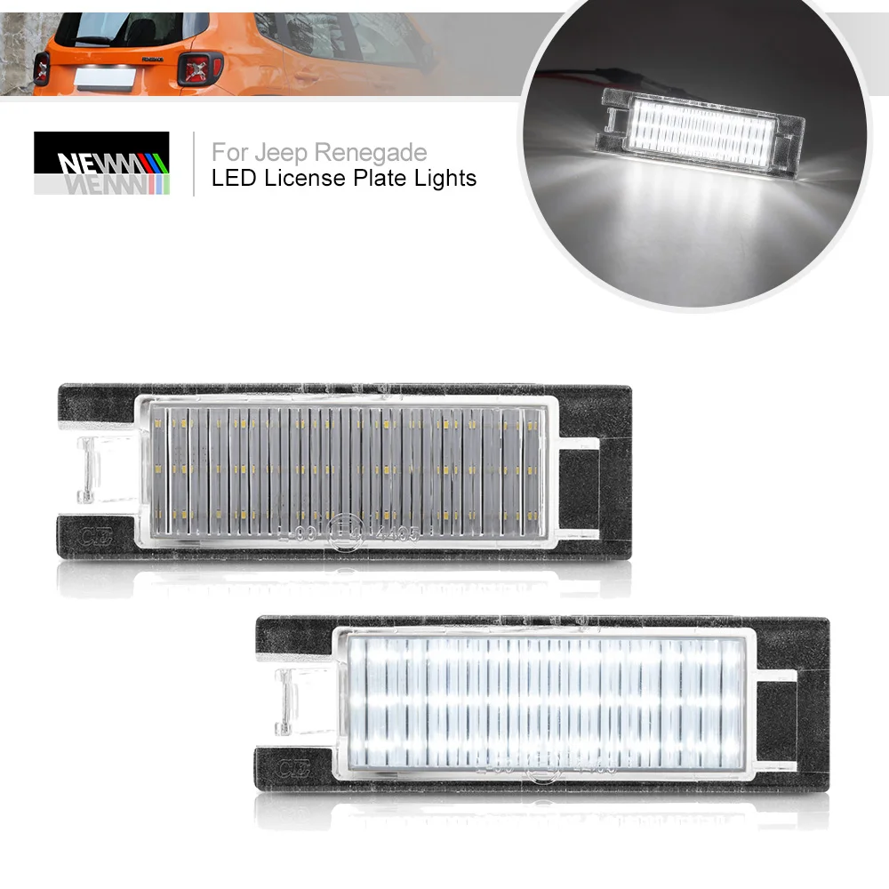 2pcs Led License Plate Lights For Jeep Renegade 2015 2016 2017 2018