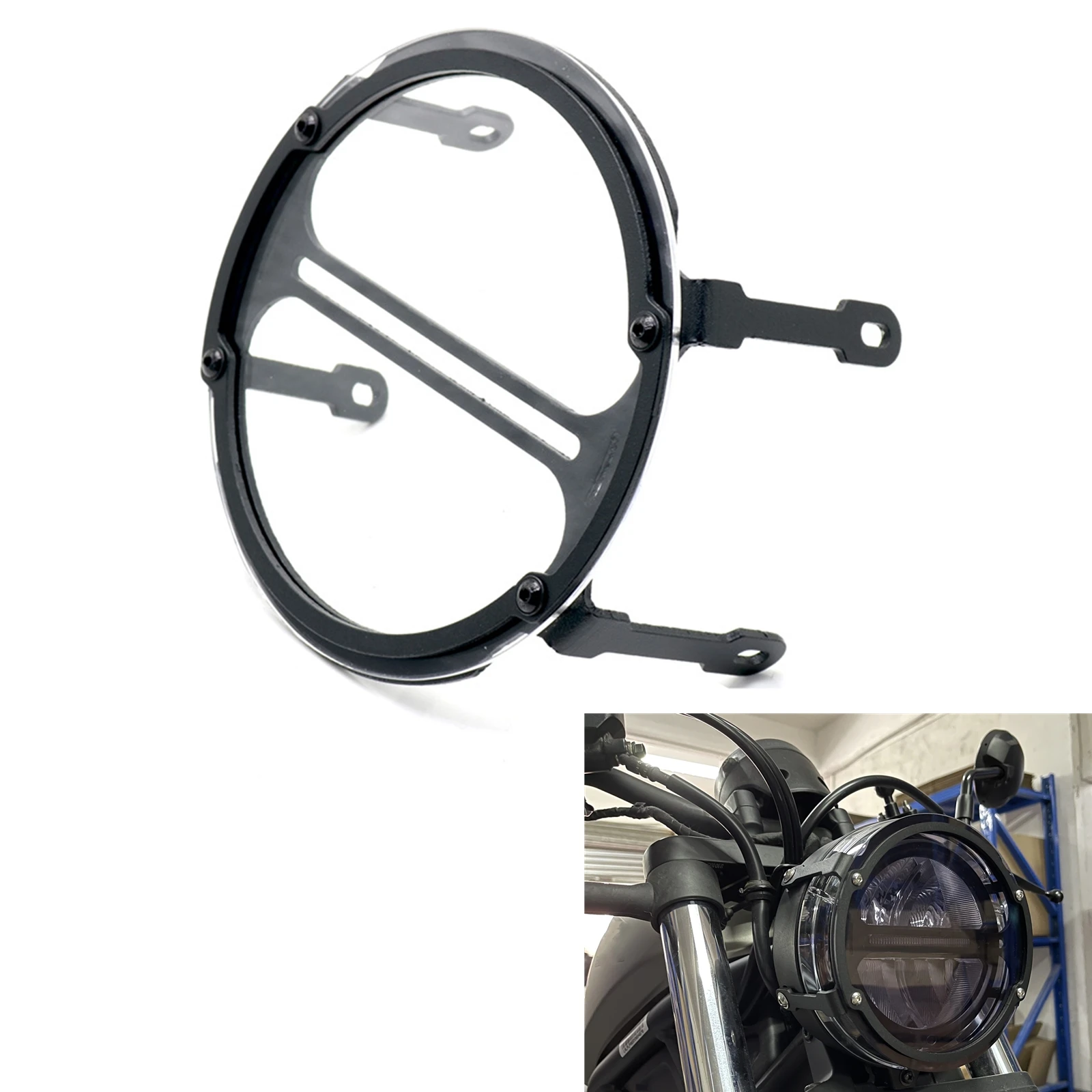 

Motorcycle Headlight Guard Motorbike Protector Cover Stainless Steel For Honda Rebel 2017-2021 CMX300