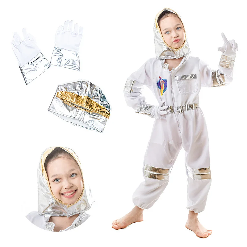 Boys Girls Astronaut Role Play Spaceman Kid Astronaut Cosplay Costume Kids Dress Up Fantasy Space Travel Costume