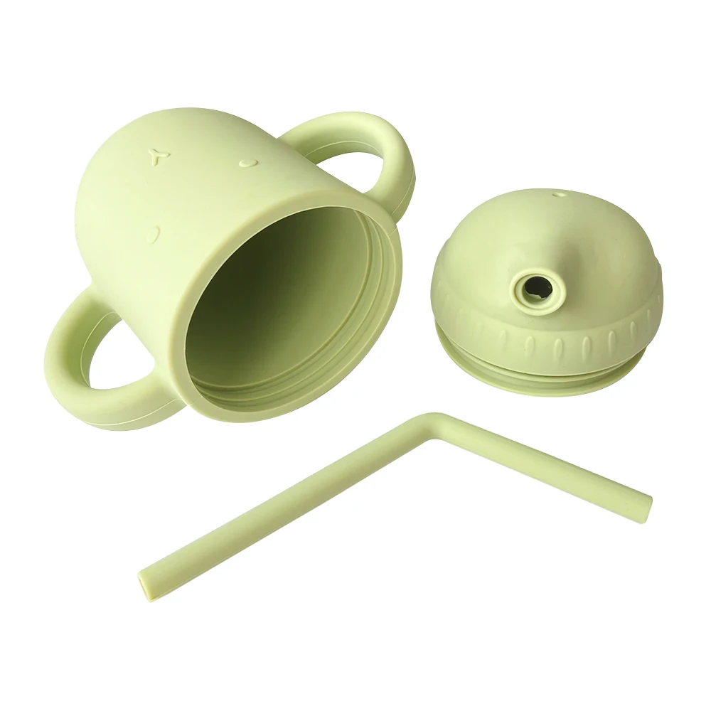 Toddler Cup Silicone Training Cup Sippy Cup with Straw Spill Proof