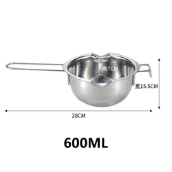 Premium Stainless Steel Wax Melting Pot with Long Handle for DIY Crafts and Soap Making (680ml Melting Pot)