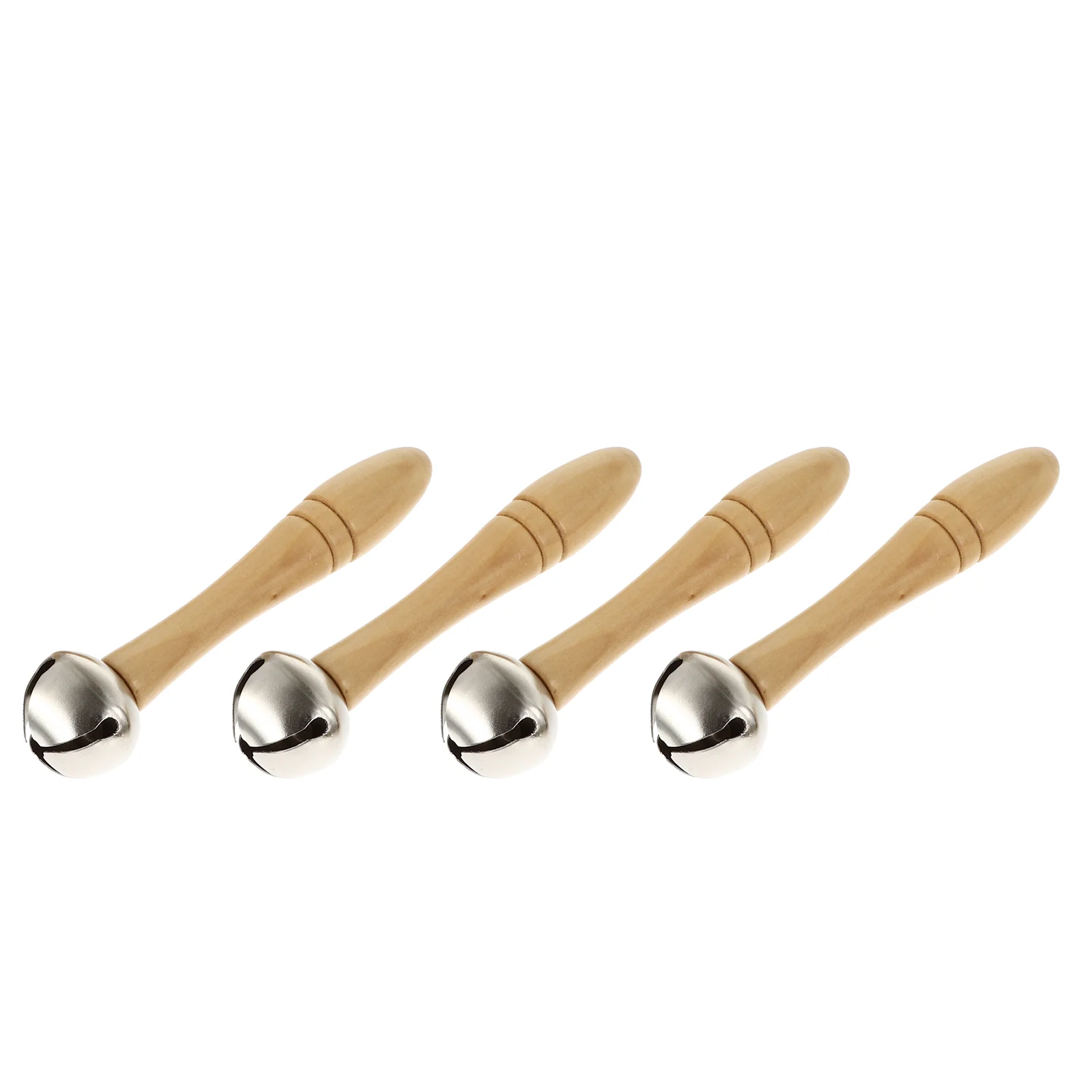 

4 Pcs Stick Bell Toy Kids Comfort Musical Instrument Hand Handbell Wooden