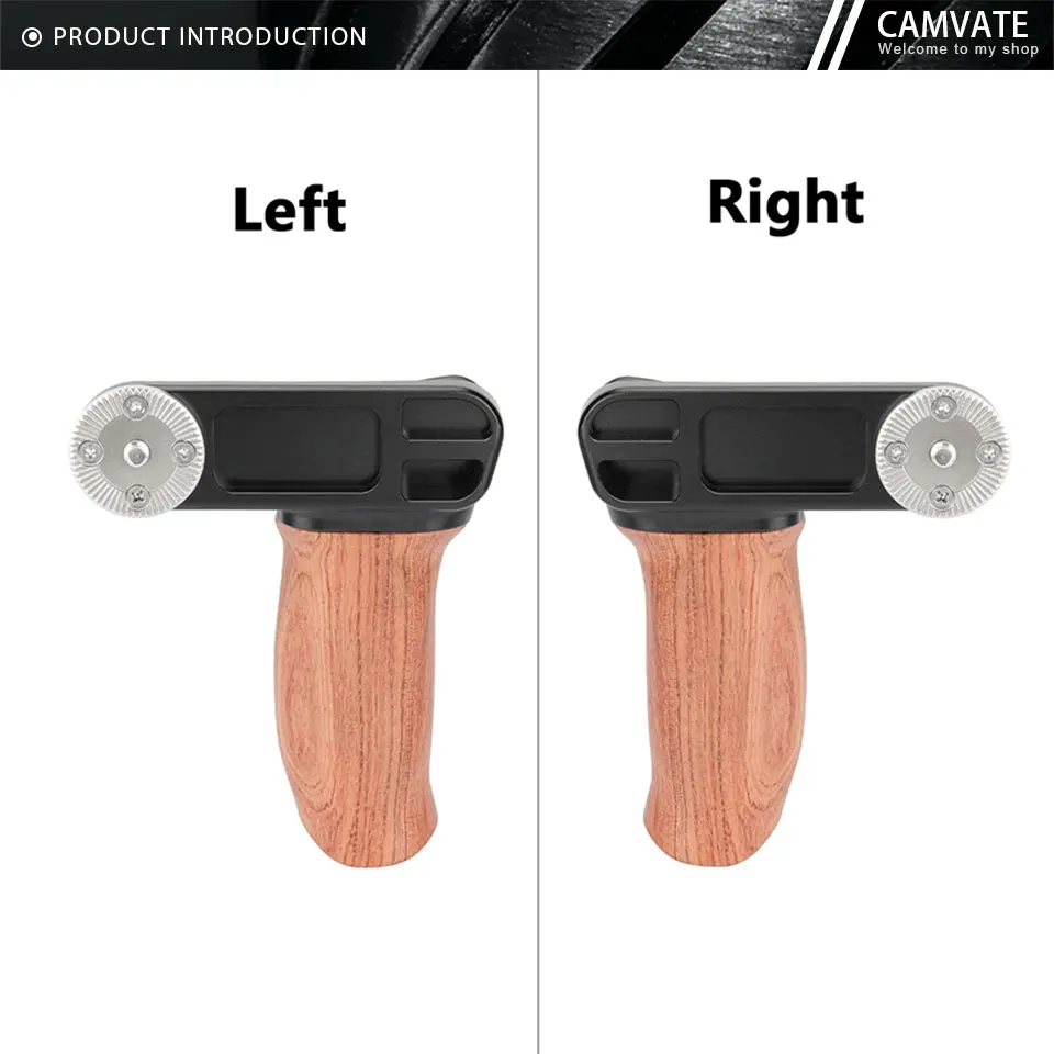 Camera Wooden Handle Grips With ARRI Rosette M6 Thread Screw Connection For Came