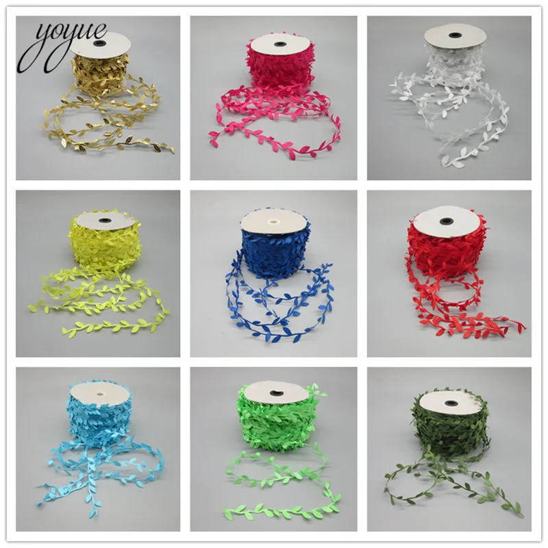 LuciaCrafts25cmLeavesLaceTrimEmbellishmentLeafRibbonsDiy