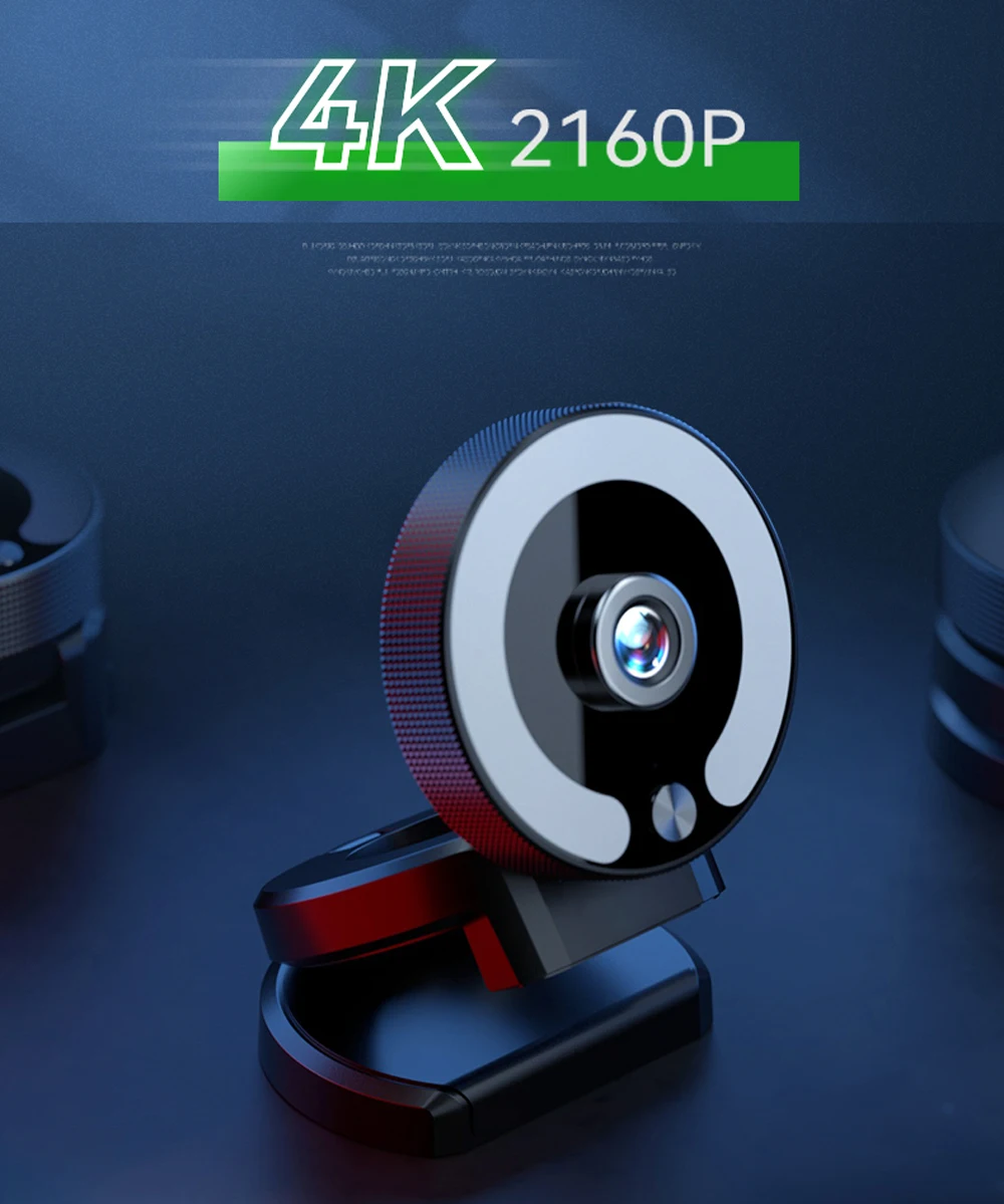 Cameră web HD 4K PC Laptop Cameră web 2K 15-30fps Mini cameră USB cu microfon/trepied/lumină de umplere LED pentru întâlniri în flux live_voghion.com