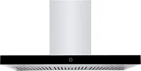 Chef Series Range Hood: 30" WM-739 Wall Mount Kitchen Fan Contemporary Stainless Steel T Style Hood with Black Glass Panel 1
