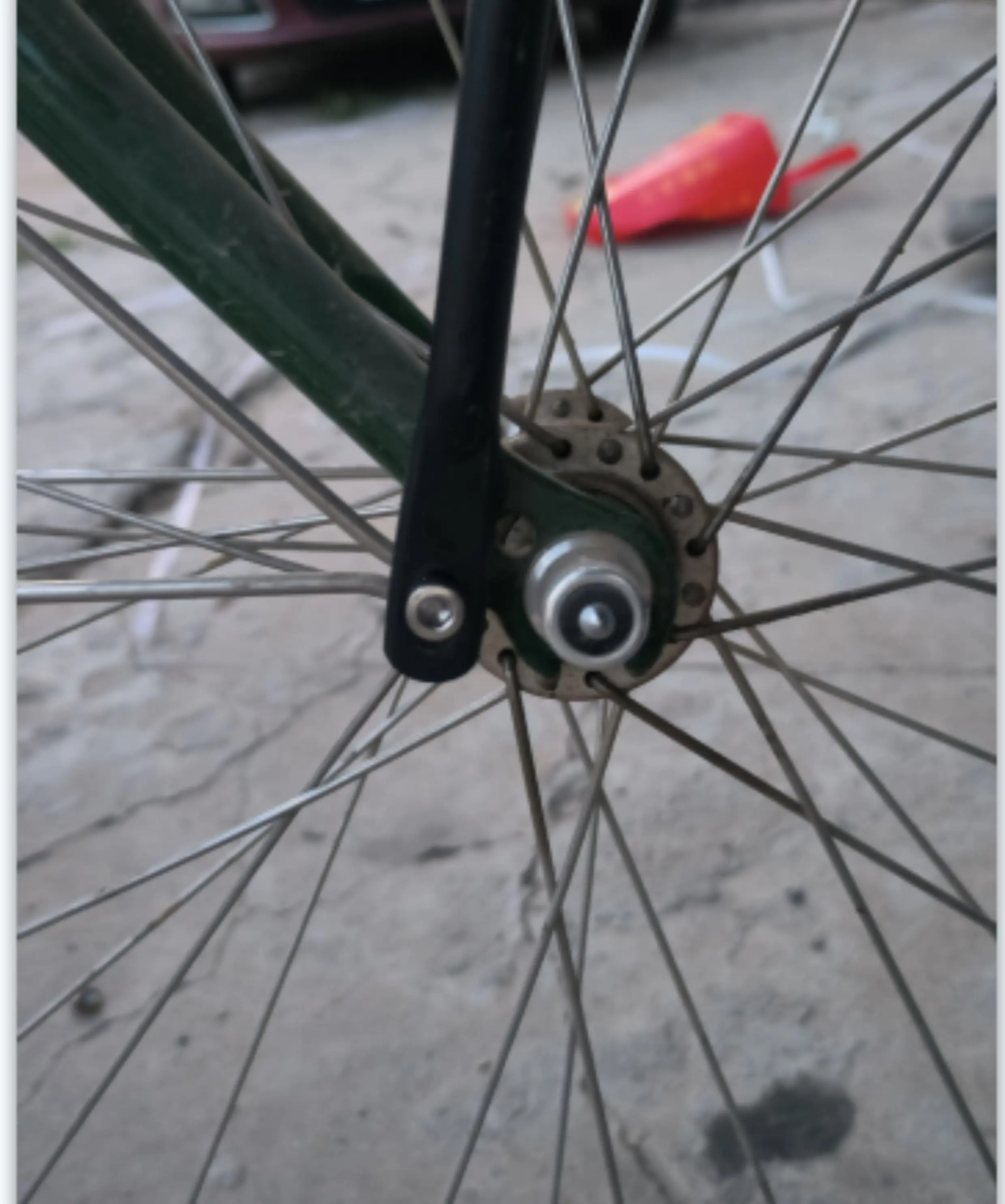 26“ 700c Vintage britischer Fahrradkorb mit Vorderradgabel aus Holz und Aluminiumlegierung, Fahrradträger – Detail 8