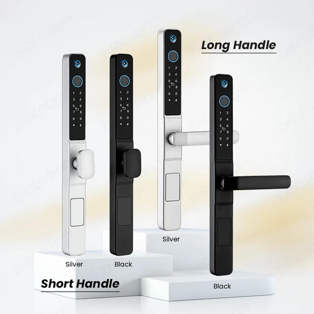 Smart Lock with Camera Door Viewer Waterproof IP66 Tuya WiFi Fingerprint Password Sliding RFID Card Sliding Electronic Door Lock 6