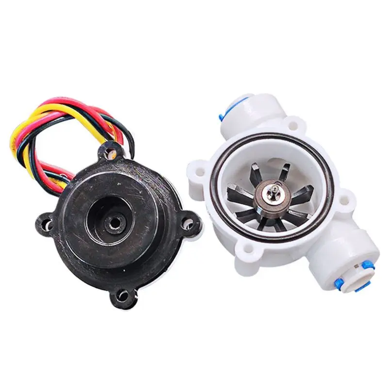 2 Points PE Pipe Water Flow Sensor Hall Flowmeter G 1/4" Fast Connection Interface Easy to Install
