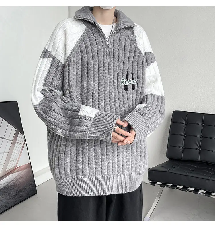 Description Picture 5 of itemMale Jumper Solid Sweater Pullover Knit New in Sweaters Korean Popular Clothes Luxury Clothing Men's Winter Sweater Knitwear