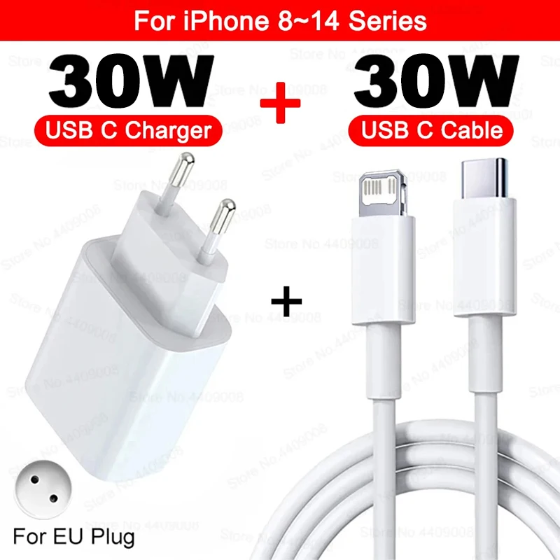 ตัวเลือกสินค้า อะแดปเตอร์ชาร์จ PD 30W สำหรับ iPhone 13/14/15/16 Pro Max และอื่นๆ