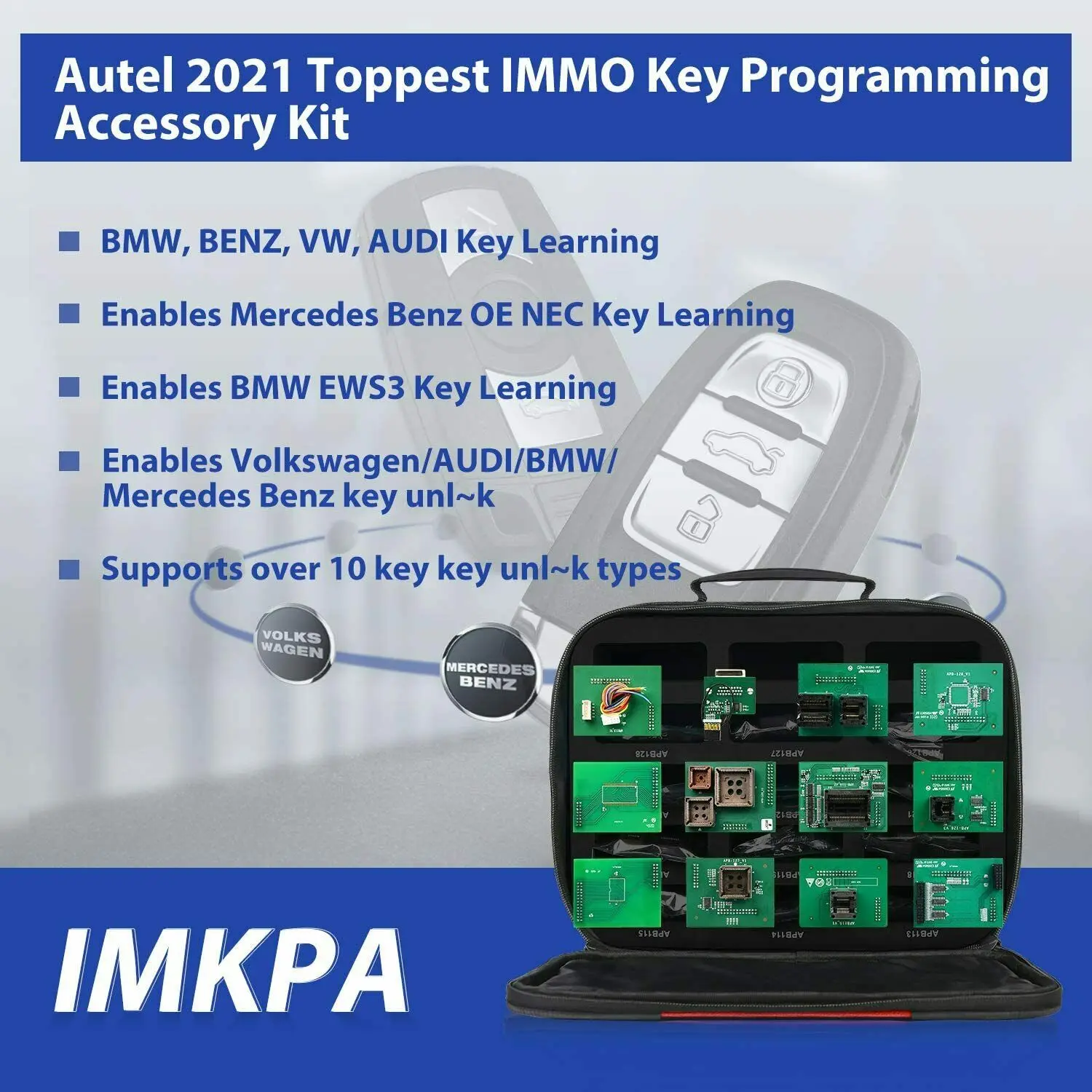 Autel MaxiIM Parts XP400PRO Key Programmer, IMKPA Kit, GBOX3, APB112, Toyota 8A Adapter Used with IMMO Scanner IM608 IM508