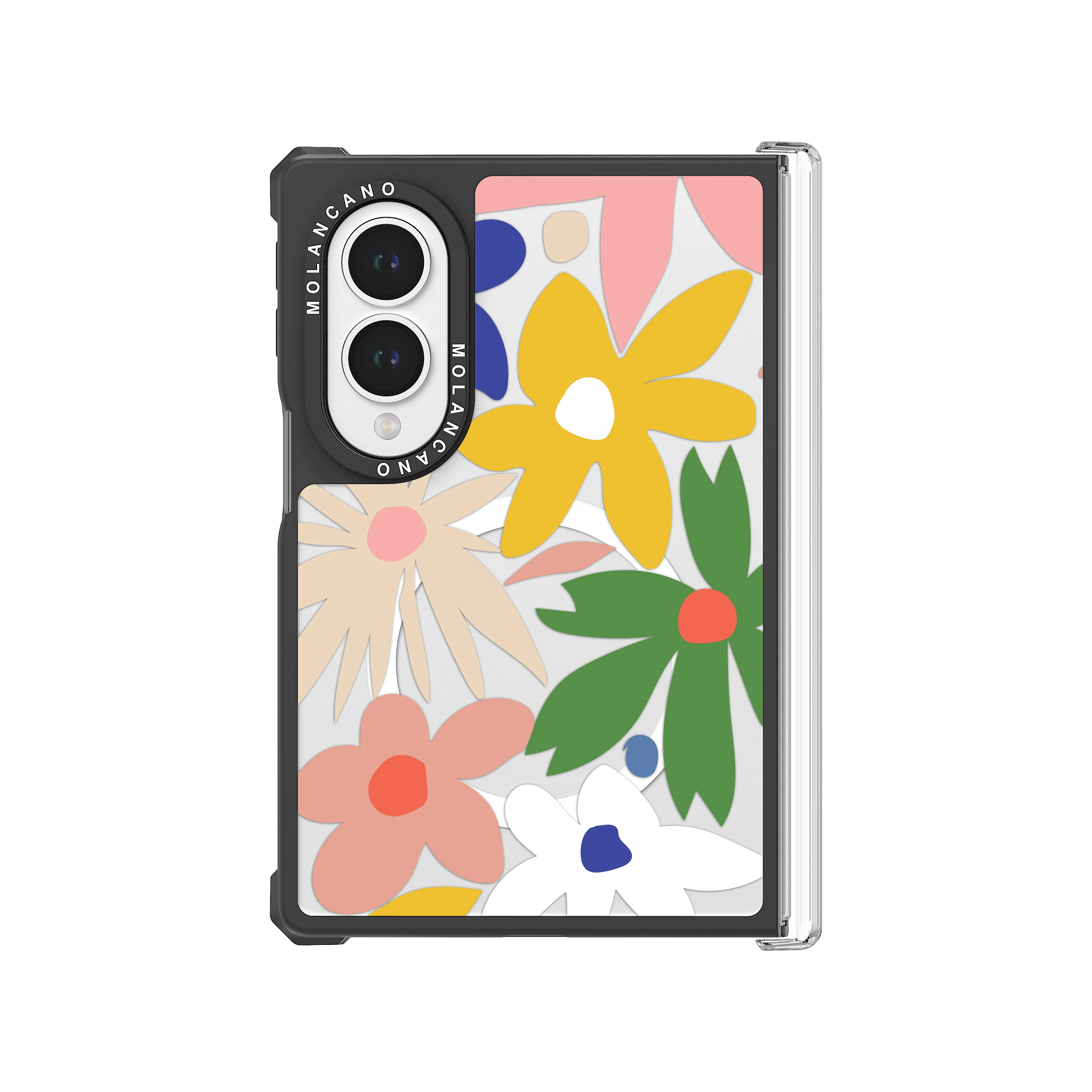 Floral Magnetic Phone Case with Wireless Charging - Sunflower Strawberry Design