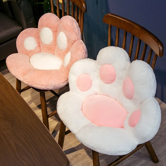 Cat Paw Cushion Cute Chair Cushions Kawaii Cat Paw Shape 28x 24Gaming Chair  Cushion kitty Plush Lazy Sofa Pillow for Girl Gamer Chair,kawaii  Accessories Stuff Room Decor Bedroom Decor Pad (White) 