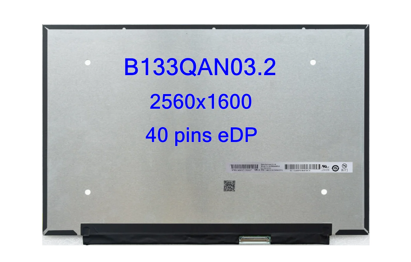 

13.3-inch IPS Laptop LCD Screen B133QAN03.2 NE133QDM-N61 400nits 100% sRGB Display Panel WQXGA 2560x1600 40pins eDP