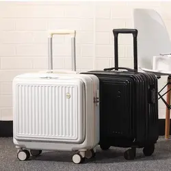Front Opening Suitcase 18/20 inch Travel Bag Cabin Trolley Case Carry-on Rolling Luggage Set Small Lightweight Luggage Suitcases