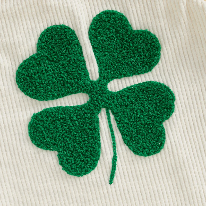 Citgeett Summer St. Patrick's Day Infant Baby Boys Girls Overalls Sleeveless Clover Embroidery Bodysuit Outfit Clothes baby bodysuit baby clothing