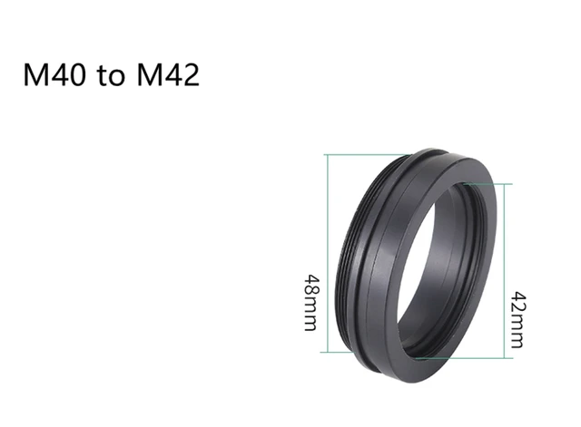 Anello Adattatore Per Microscopio Stereo - Filettatura M52, M48, M42 X 0.75 (Metallo - Foto 5