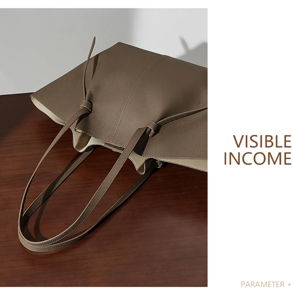 Leather Handbag Head layer cowhide large capacity tote bag genuine leather women's bag fashionable bat versatile commuting handbag